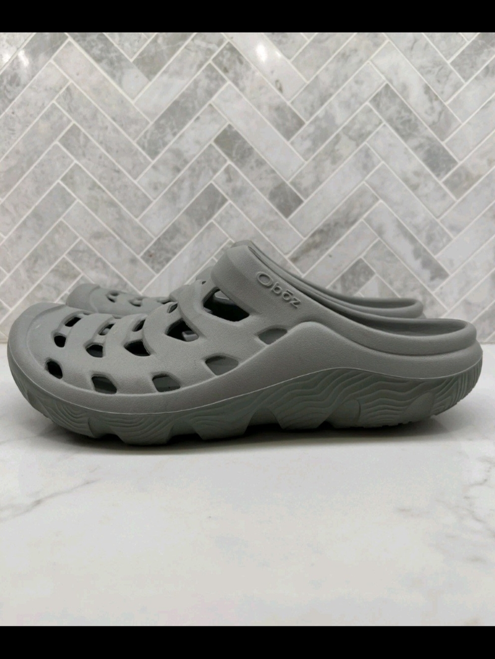 New Oboz Whakata Coast Recovery Gray Unisex Clogs. Size W8, M6